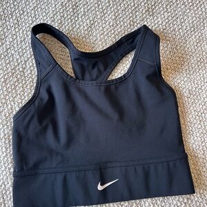 Nike Women's Black Sports Bra with White Logo